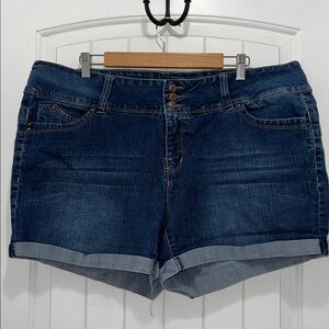 Royalty For Me Deep Blue Denim Shorts Size 20W